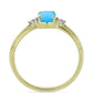 Pozlacený Stříbrný Prsten s Aqua Chalcedonem a Bílým Topazem