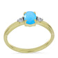 Pozlacený Stříbrný Prsten s Aqua Chalcedonem a Bílým Topazem