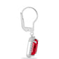 Stříbrné Náušnice s Červeným Achátem a Bílým Topazem