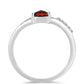 Stříbrný Prsten s Bartonským Granátem a Bílým Topazem