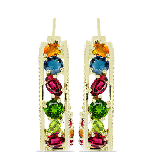 Pozlacené Stříbrné Náušnice s Chakra Turmalínem