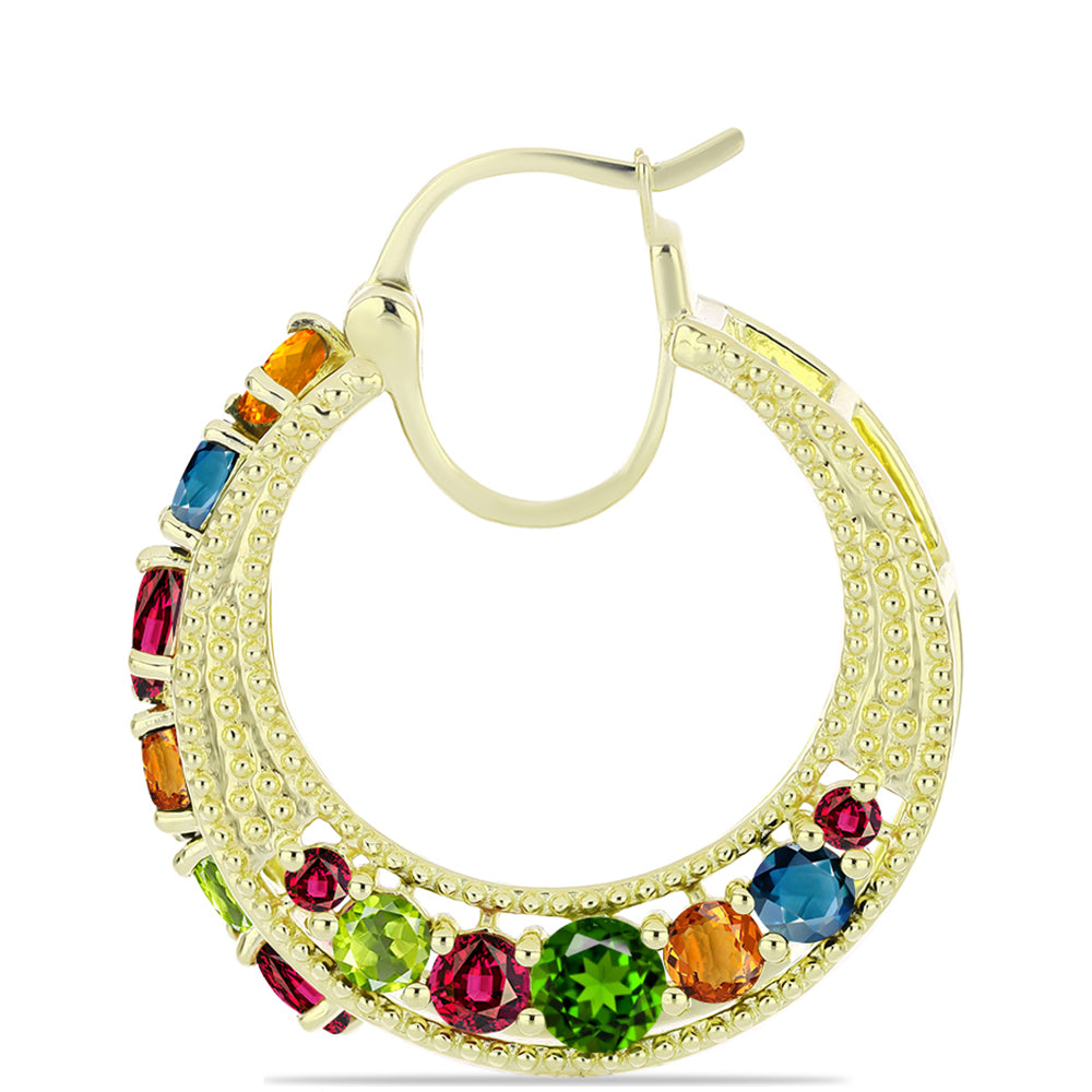 Pozlacené Stříbrné Náušnice s Chakra Turmalínem