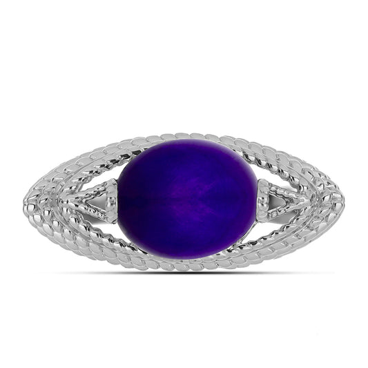 Stříbrný Prsten s Purpurovým Jadeitem