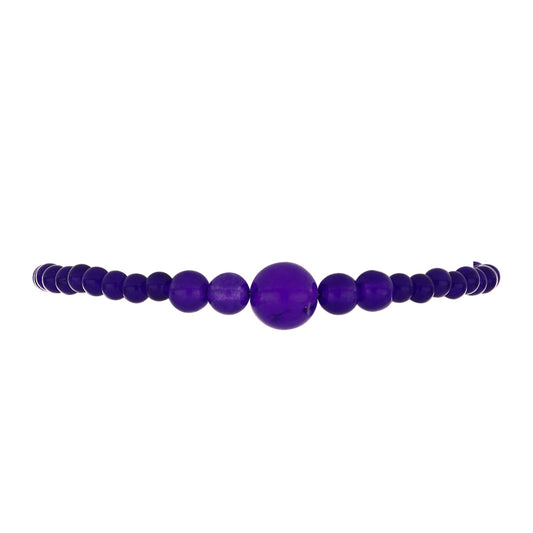 Stříbrný Náramek s Purpurovým Jadeitem
