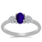 Stříbro 925/1000 - Prsten s Purpurovým Jadeitem a Bílým Topazem - Karátové číslo: 0.67. přibližná hmotnost: 2.25 gramů