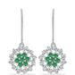 Stříbrné Náušnice s Brazilským Smaragdem a Bílým Topazem