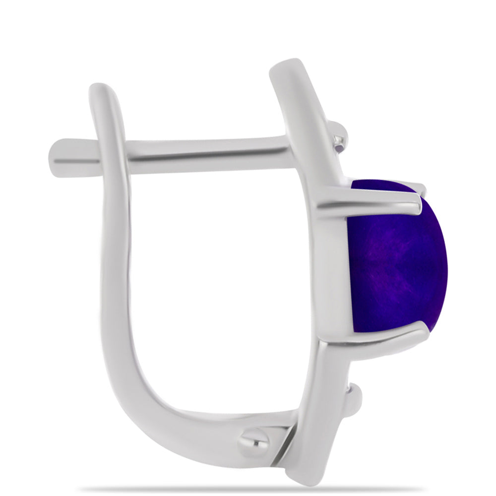 Stříbrné Náušnice s Purpurovým Jadeitem 2 