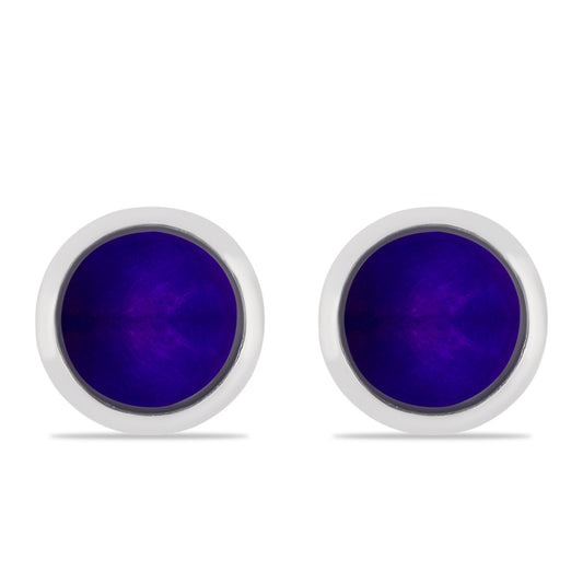Stříbrné Náušnice s Purpurovým Jadeitem