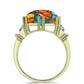 Pozlacený Stříbrný Prsten s Ústřicovým Tyrkysem a Bílým Topazem