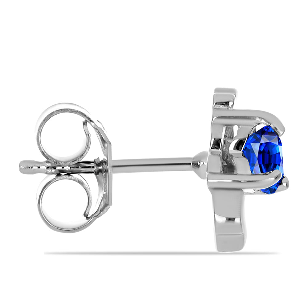 Stříbrné Náušnice s Australským Modrým Safírem