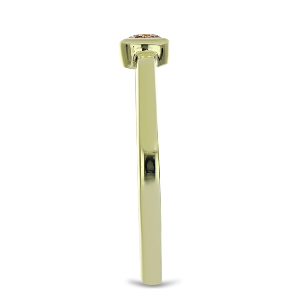 Pozlacený Stříbrný Prsten s Champagne Diamantem 4 