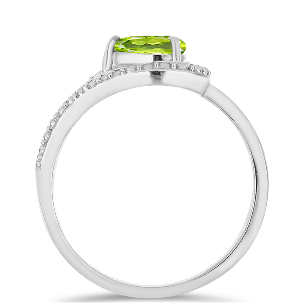 Stříbrný Prsten s Čchang-pajským Peridotem 3 