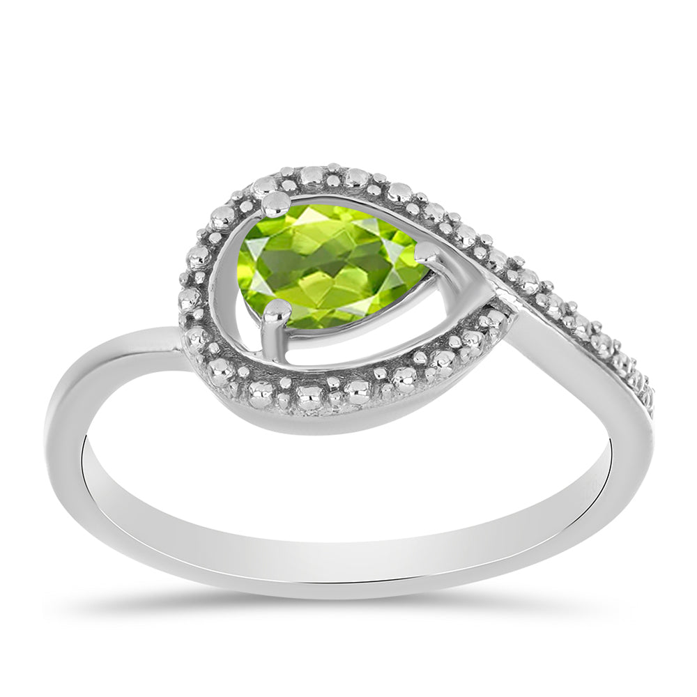 Stříbrný Prsten s Čchang-pajským Peridotem 1 
