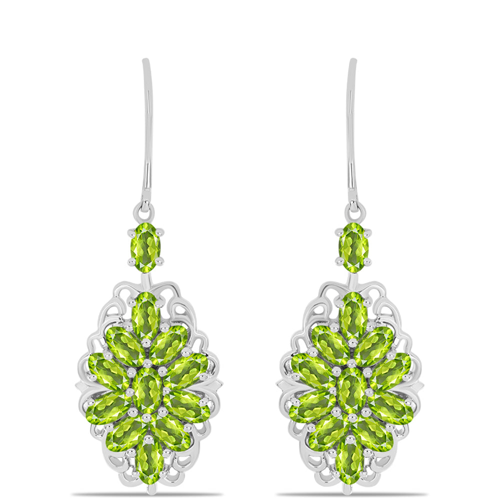 Stříbrné Náušnice s Čchang-pajským Peridotem 1 