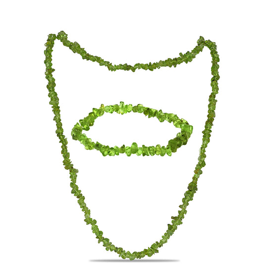 Nugetová Sada s Čchang-pajským Peridotem ( Náhrdelník+Náramek )