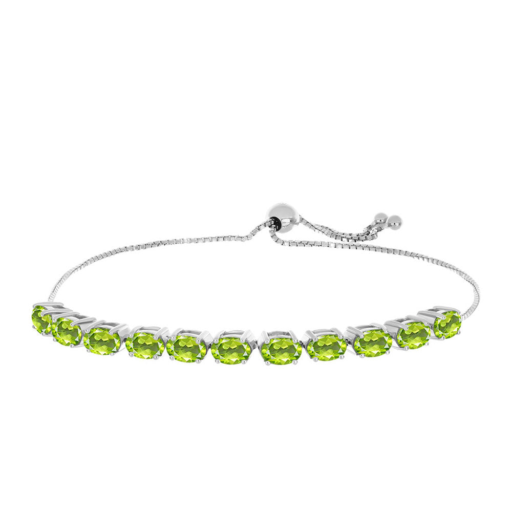 Stříbrný Náramek s Čchang-pajským Peridotem 1 