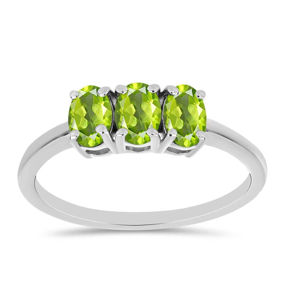 Stříbrný Prsten s Čchang-pajským Peridotem 1 