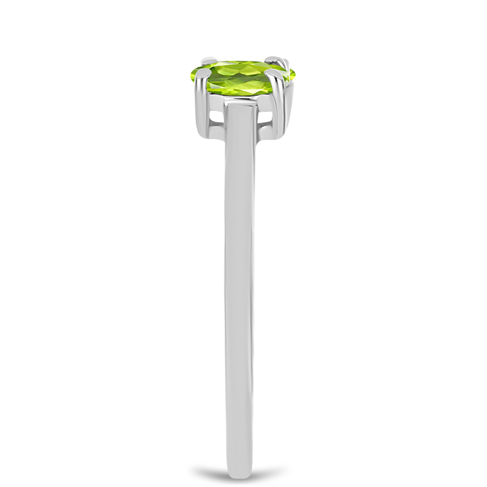 Stříbrný Prsten s Čchang-pajským Peridotem 4 