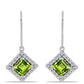 Stříbro 925/1000 - Náušnice s Čchang-pajským Peridotem a Bílým Topazem - Karátové číslo: 2.89. přibližná hmotnost: 3.23 gramů