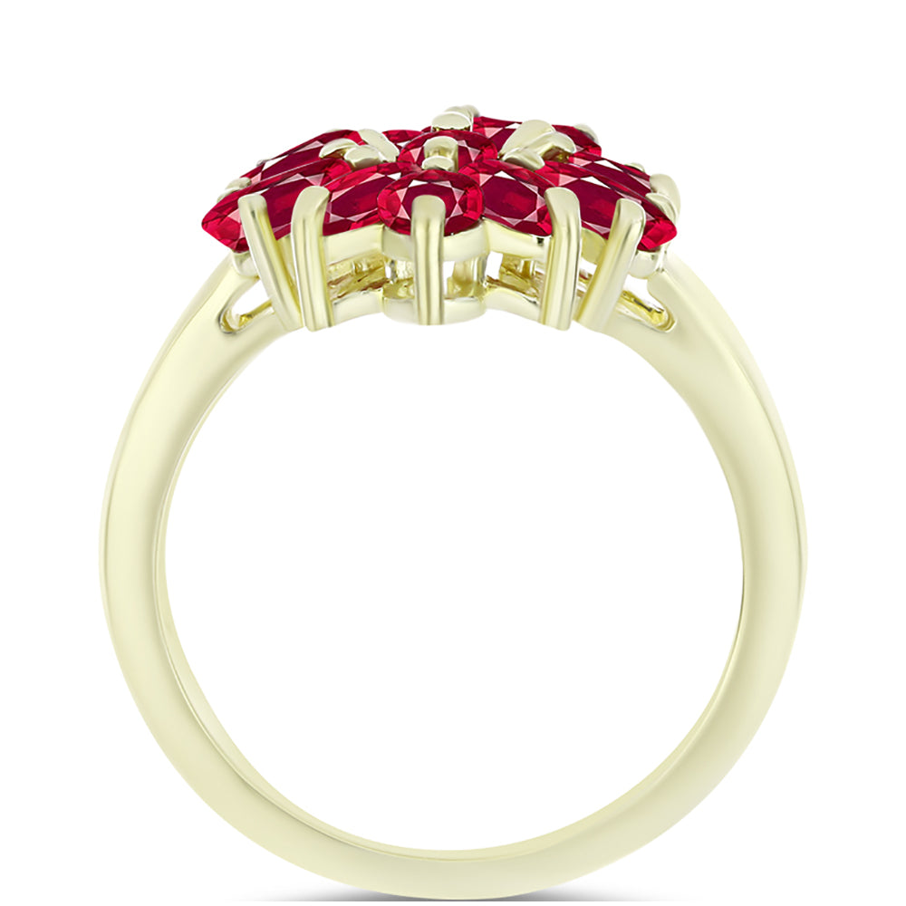 Pozlacený Stříbrný Prsten s Madagaskarským Rubínem 2 