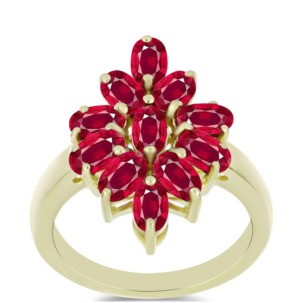 Pozlacený Stříbrný Prsten s Madagaskarským Rubínem 3 