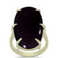 Pozlacené Stříbro 925/1000 - Prsten s Černým Suwarským Onyxem - Karátové číslo: 16.74. přibližná hmotnost: 6.5 gramů