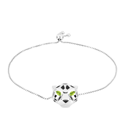Stříbrný Náramek s Čchang-pajským Peridotem
