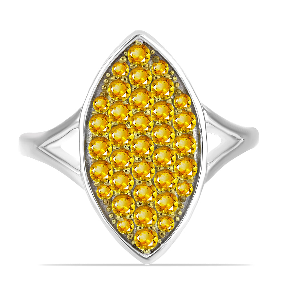 Stříbrný Prsten s Uralským Citrínem