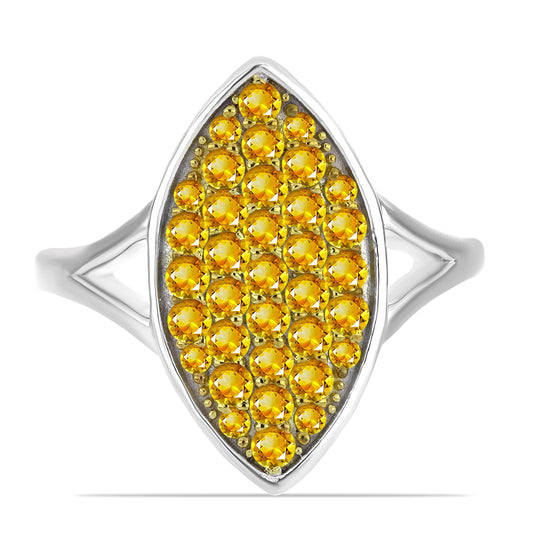 Stříbrný Prsten s Uralským Citrínem