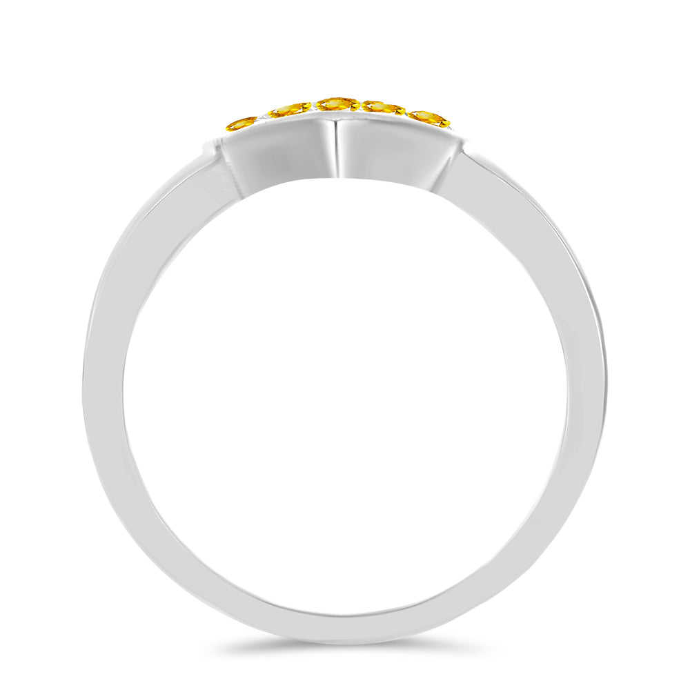 Stříbrný Prsten s Uralským Citrínem