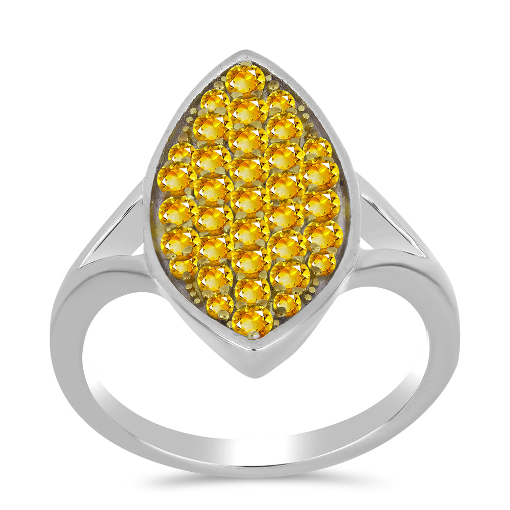 Stříbrný Prsten s Uralským Citrínem 3 