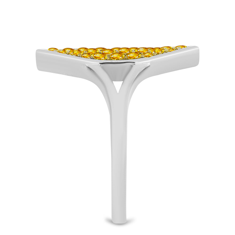 Stříbrný Prsten s Uralským Citrínem 4 