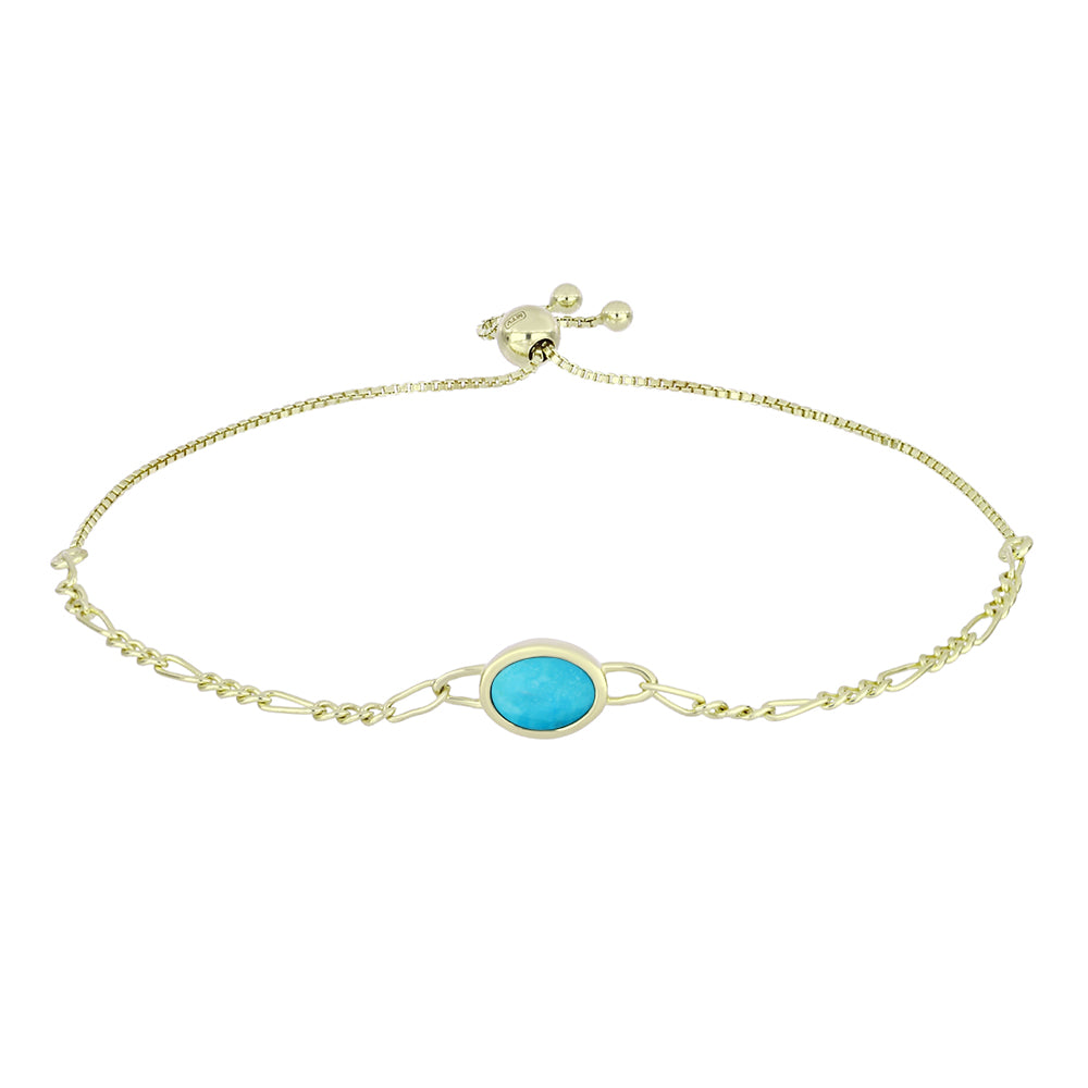 Pozlacený Stříbrný Náramek s Tyrkysem Sleeping Beauty 1 