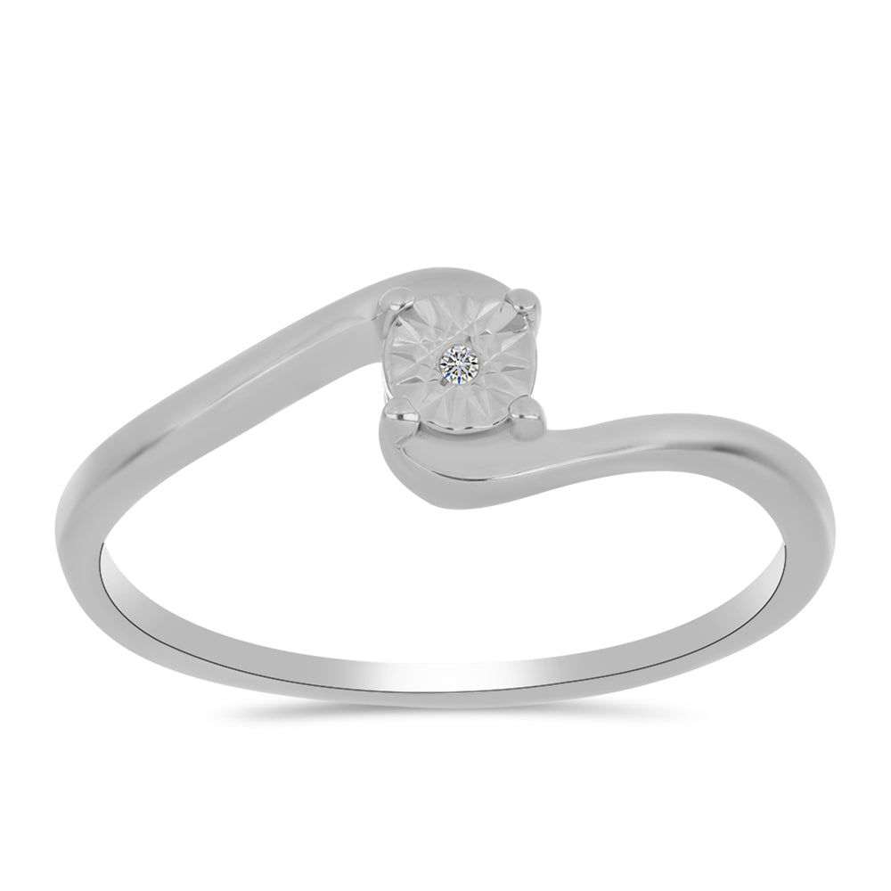 Stříbrný Prsten s Bílým Diamantem 3 