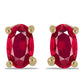 Pozlacené Stříbro 925/1000 - Náušnice s Madagaskarským Rubínem - Karátové číslo: 0.75. přibližná hmotnost: 0.85 gramů