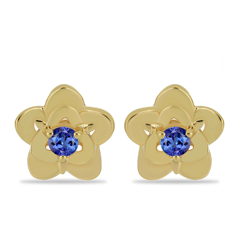 Pozlacené Stříbrné Náušnice s Tanzanitem