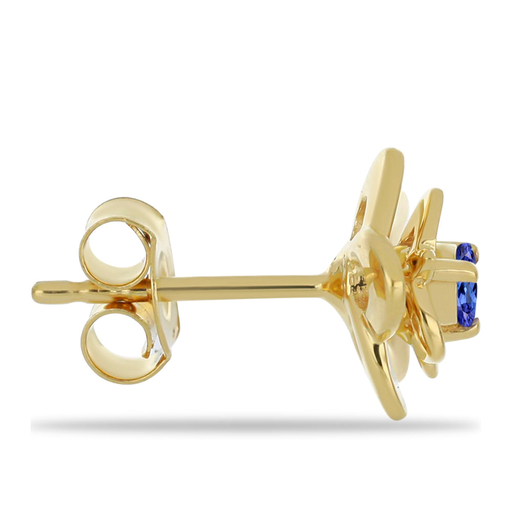 Pozlacené Stříbrné Náušnice s Tanzanitem 2 