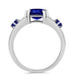 925 / 1000 Sterlingové Stříbro Prsten s Australským Modrým Safírem a Bílým Topazem