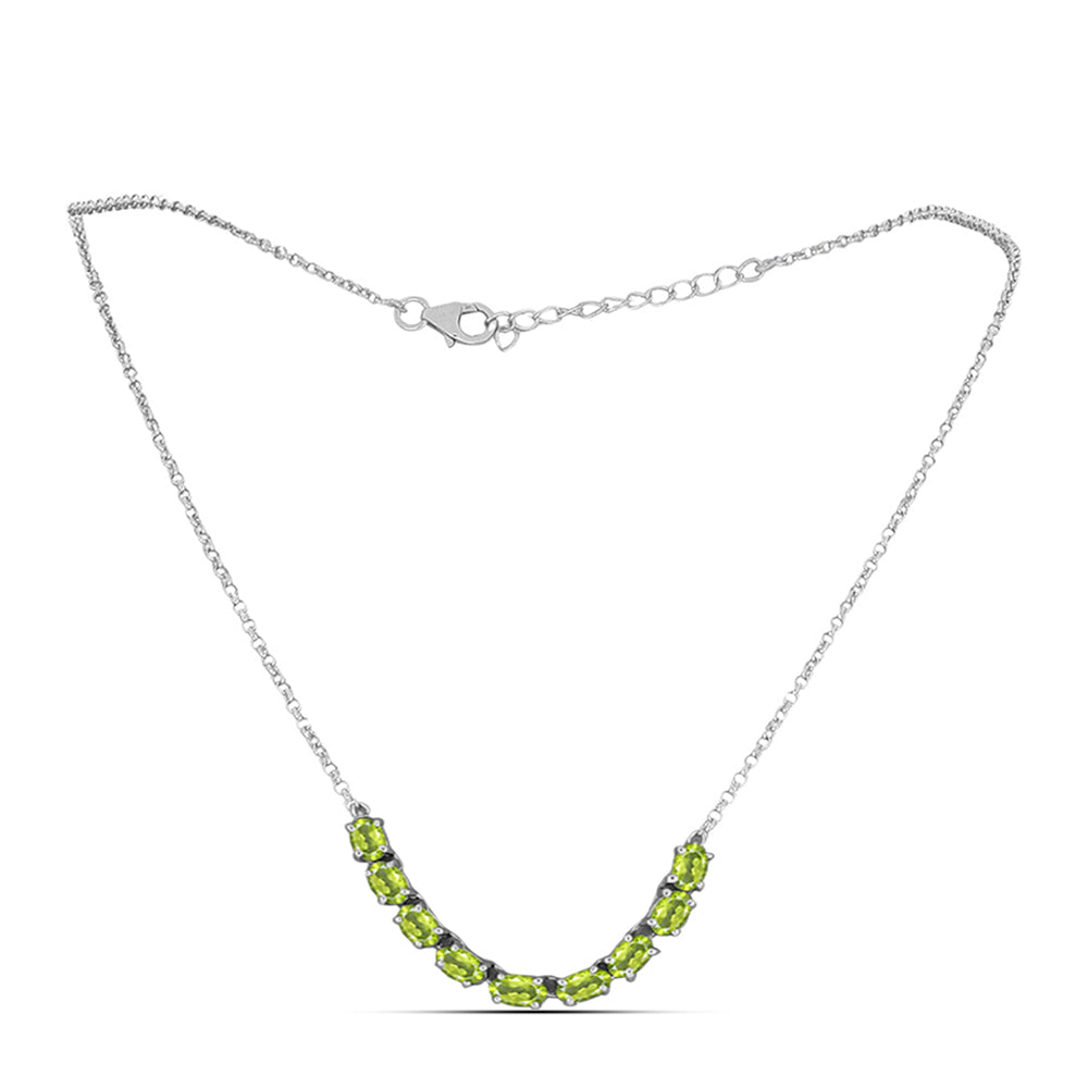 Stříbrný Náhrdelník s Čchang-pajským Peridotem 2 