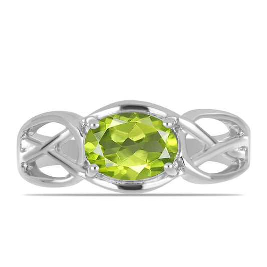 Stříbrný Prsten s Čchang-pajským Peridotem