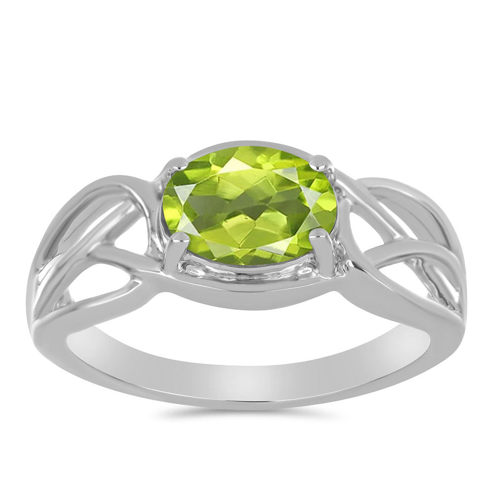 Stříbrný Prsten s Čchang-pajským Peridotem 3 