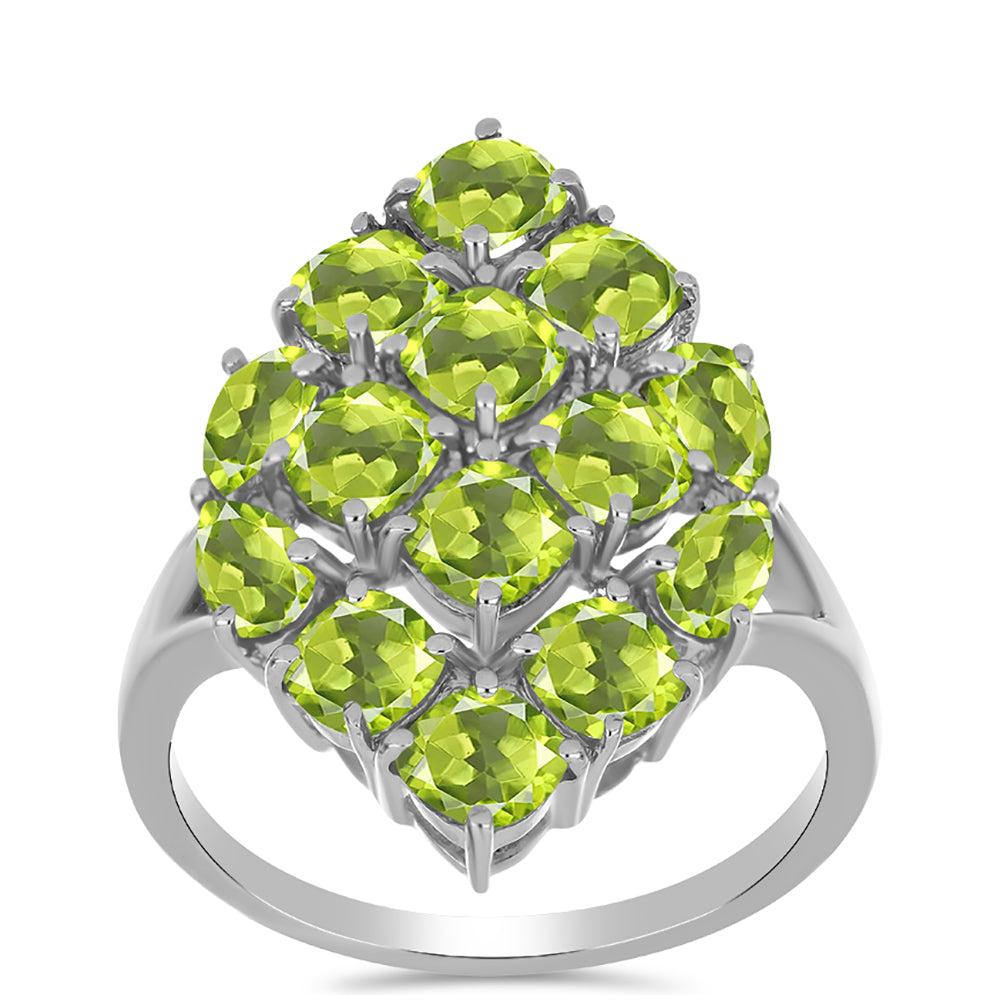 Stříbrný Prsten s Čchang-pajským Peridotem 3 