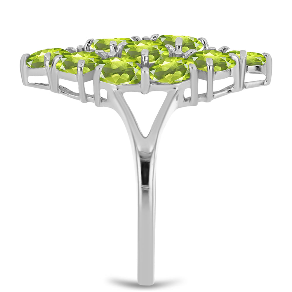 Stříbrný Prsten s Čchang-pajským Peridotem 4 