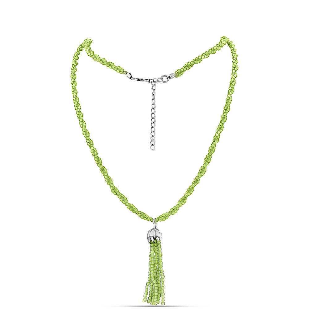 Stříbrný Náhrdelník s Čchang-pajským Peridotem 1 