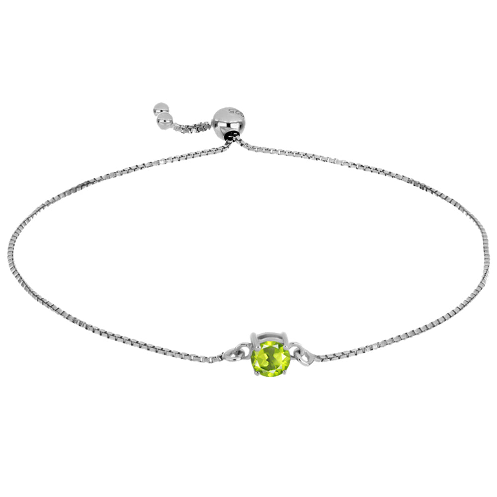 Stříbrný Náramek s Čchang-pajským Peridotem