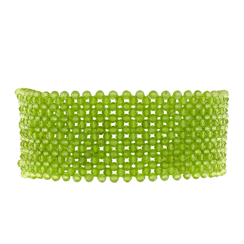 Stříbrný Náramek s Čchang-pajským Peridotem 1 