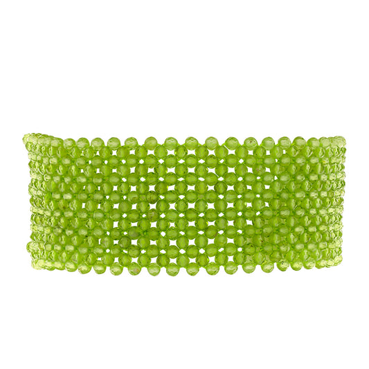 Stříbrný Náramek s Čchang-pajským Peridotem