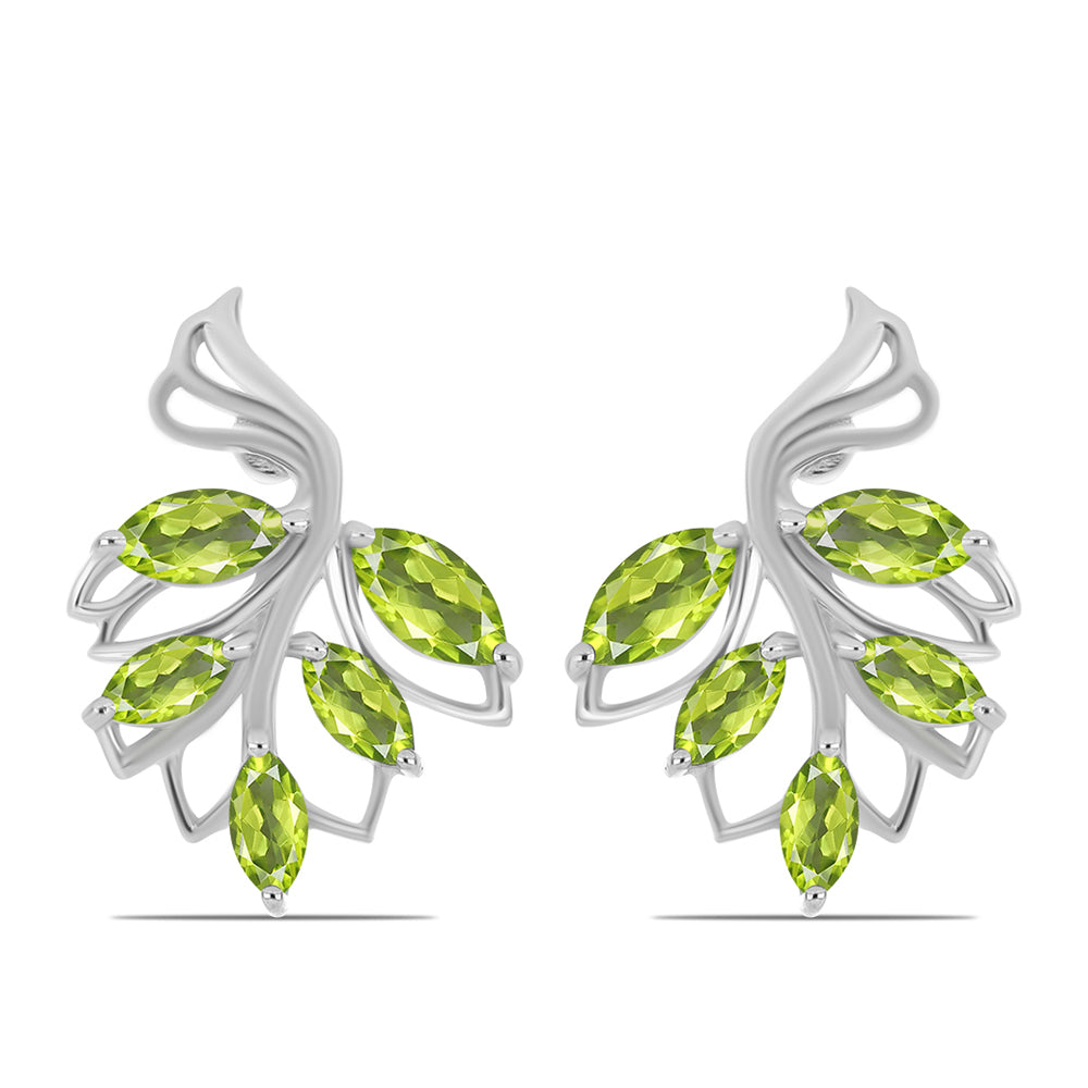 Stříbrné Náušnice s Čchang-pajským Peridotem 1 