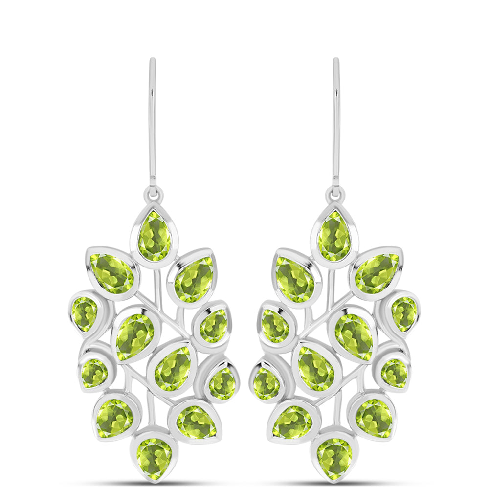 Stříbrné Náušnice s Čchang-pajským Peridotem 1 