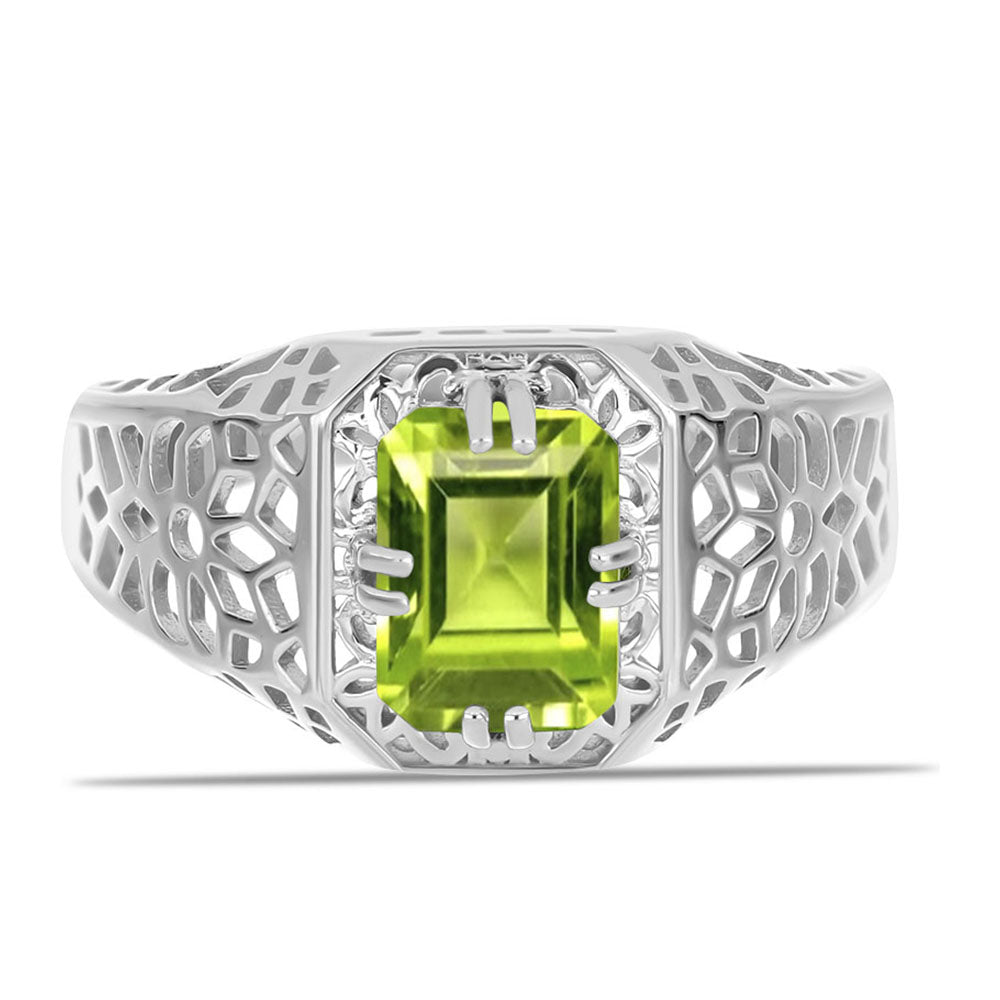 Stříbrný Prsten s Čchang-pajským Peridotem 1 